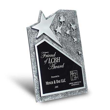 C0642S - Star Cast Self-Standing Plaque, Silver