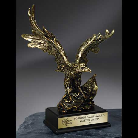 CBE109A - Gold Antique Finish Resin Cast Eagle - Small