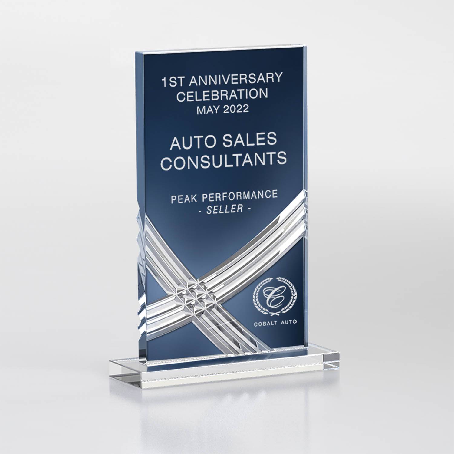 CD1045ABL - Crossroads Award, Vertical Small, Slate Blue