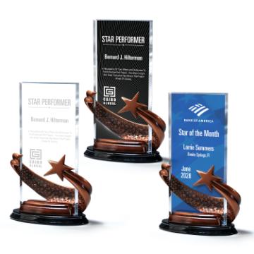 CD830 - Bronze Brilliance Star Award with Ebony Background