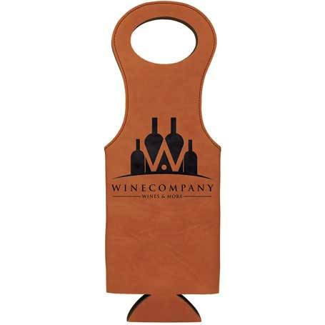 CM288RW - Leatherette Wine Bag, Rawhide