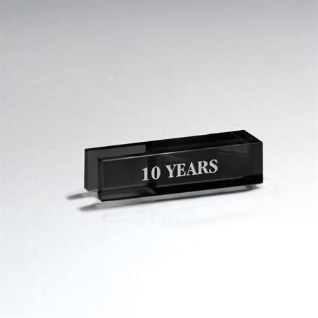 GI310BARK - Black Glass Bar with Silver Color-Fill (Includes FREE Text Set-up)