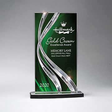 CD1022CGR - Sweeping Ribbon Award - Large, Green