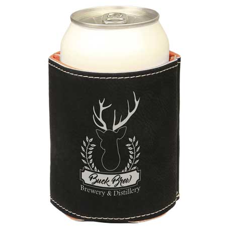 CM289BS - Leatherette Beverage Holder, Black