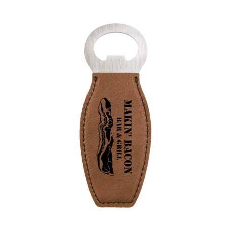CM333DB - Leatherette Bottle Opener, Dark Brown