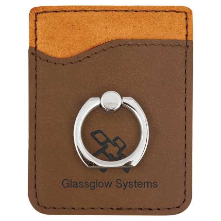 CM375DB - Leatherette Phone Wallet With Ring, Dark Brown