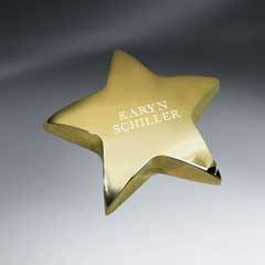 Gold Tone Star Paperweight (FREE Setup - Text only)