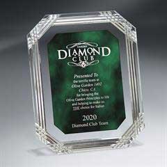 Diamond Carved Octagon Plaque, Green