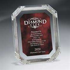 Diamond Carved Octagon Plaque, Red