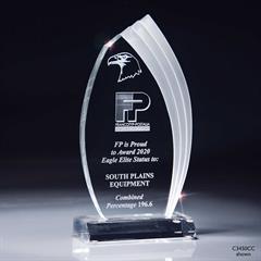 Clear Cascade Lucite Award