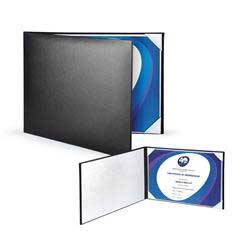 Padded Leatherette Certificate Holder, Black