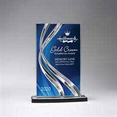 Sweeping Ribbon Award - Medium, Blue
