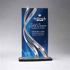 Sweeping Ribbon Award - Large, Blue