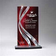 Sweeping Ribbon Award - Large, Red