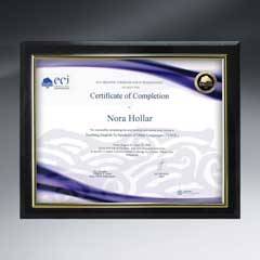 Slide-in Certificate Plaque - Ebony Finish for 11" x 8½" Insert, Black