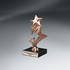 Cascade Metal Stars on Genuine Italian Marble Base - Small, Bronze