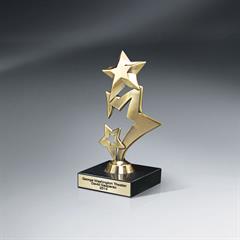 Cascade Metal Stars on Genuine Italian Marble Base - Small, Gold