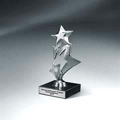 Cascade Metal Stars on Genuine Italian Marble Base - Small, Silver