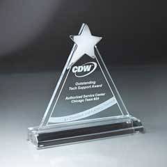 Chrome Star on Triangle Lucite Award