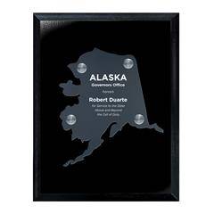 Frosted Acrylic State Cutout on Black Plaque