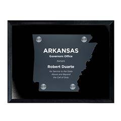 Frosted Acrylic State Cutout on Black Plaque