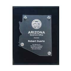 Frosted Acrylic State Cutout on Black Plaque