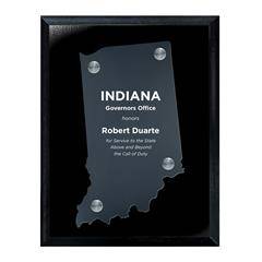 Frosted Acrylic State Cutout on Black Plaque