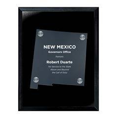 Frosted Acrylic State Cutout on Black Plaque