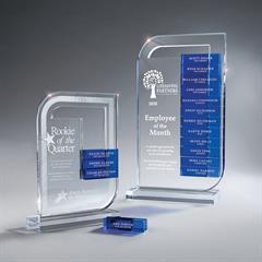 Clear Lucite Perpetual Award - Large (Glass Bars Sold Separately), Blue