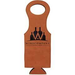 Leatherette Wine Bag, Rawhide