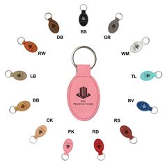Leatherette Oval Keychain