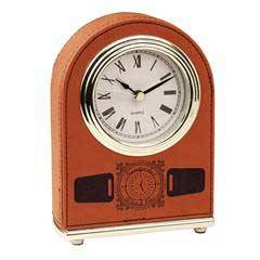 Leatherette Dome Clock, Rawhide