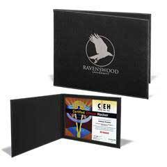 Leatherette Certificate Holder for 8-1/2 x 11, Black