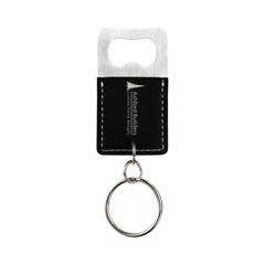 Leatherette Bottle Opener Keychain, Black