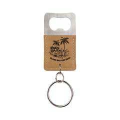 Leatherette Bottle Opener Keychain, Light Brown