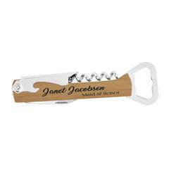 Bottle Opener & Wine Corkscrew, Bamboo