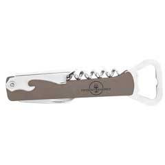 Bottle Opener & Wine Corkscrew, Gray