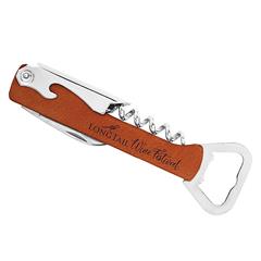 Bottle Opener & Wine Corkscrew, Rawhide