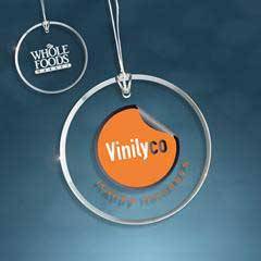 Clear Glass Beveled Circle Ornament