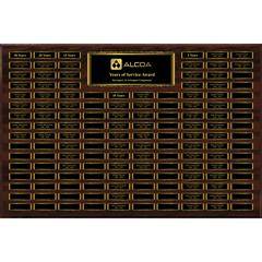 Dark Walnut Finish 144-Plt Magnetic Scroll Border Plaque with Easy Perpetual Plt Release Program
