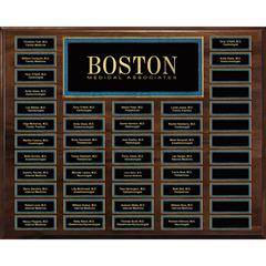 Genuine Walnut 48-Plt Magnetic Pearl or Blue Border Plaque with Easy Perpetual Plt Release Program