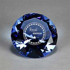 Full-Cut Glass Gemstone (Includes Silver Color-Fill), Blue
