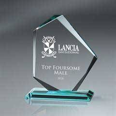 Jade Glass Slant Peak on Base - Medium