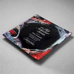 Abstract Glass Lasered Tray for Lying Flat - Medium, Red
