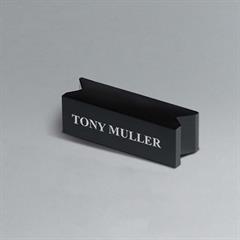 Black Glass Bar with Silver Color-Fill (Includes FREE Sandblast Text Set-up)