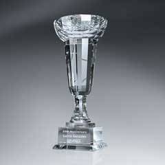 Crystal Cup-Shaped Trophy - Medium
