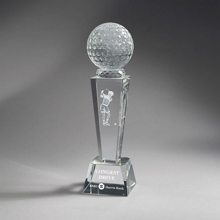 Crystal Column with Ball, Female Golf