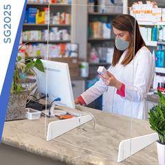 Clear Acrylic Sneeze Guard with Double Legs