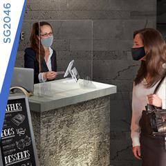 Clear Panel Sneeze Guard with Locking Legs