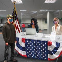 Tall Clear Panel Sneeze Guard with Locking Legs